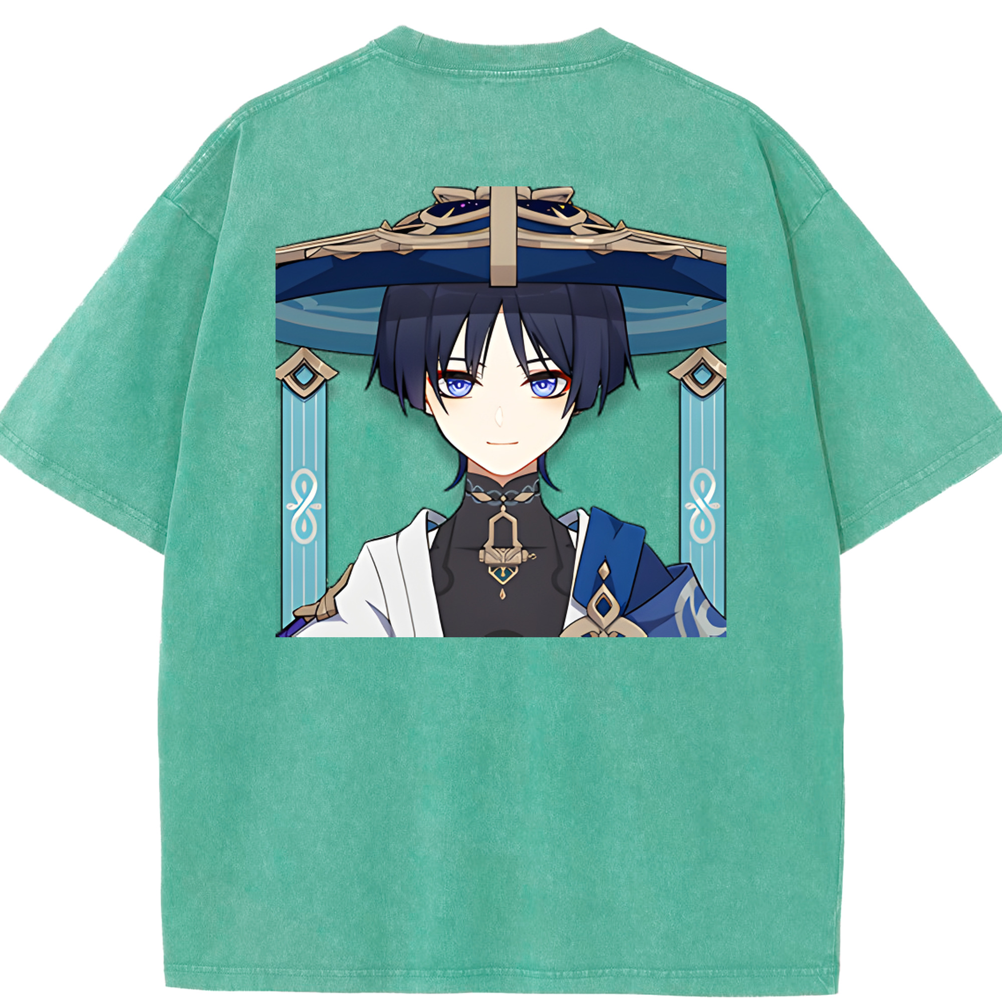 げんし神 さんペい genshin Sanpei 綿100% ヴィンテージ風 半袖Tシャツ（背面プリント）